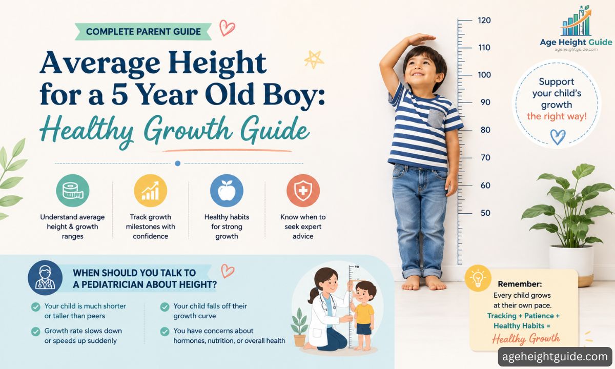 average height for a 5 year old boy